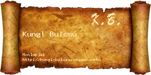 Kungl Bulcsú névjegykártya